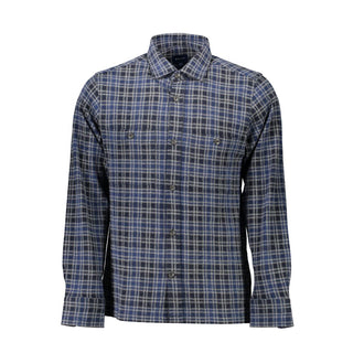 Camisa azul de algodón para hombre