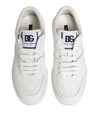 Weiße Miami Leder-Low-Top-Sneakers