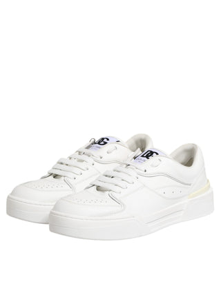 Weiße Miami Leder-Low-Top-Sneakers