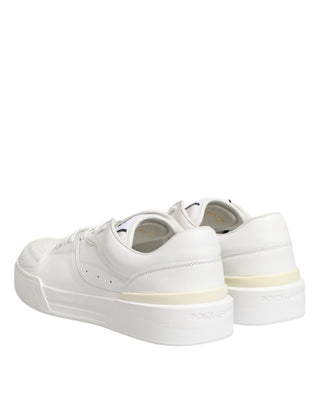 Weiße Miami Leder-Low-Top-Sneakers