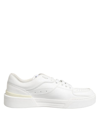 Weiße Miami Leder-Low-Top-Sneakers