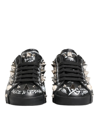 Schwarze Portofino Sneakers mit Nieten