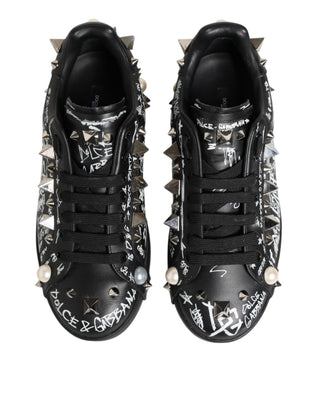 Schwarze Portofino Sneakers mit Nieten