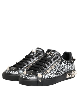 Schwarze Portofino Sneakers mit Nieten
