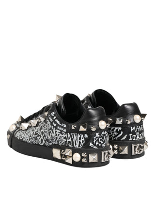 Schwarze Portofino Sneakers mit Nieten