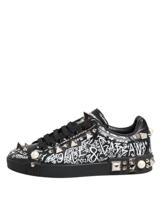 Schwarze Portofino Sneakers mit Nieten