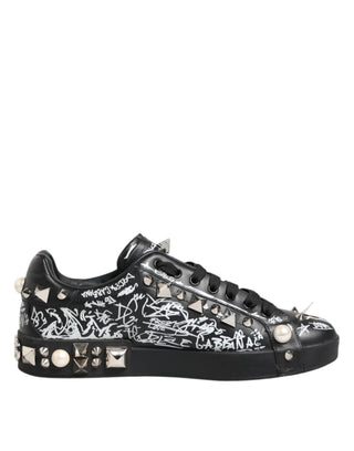 Schwarze Portofino Sneakers mit Nieten
