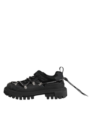 Zapatillas negras bajas con cordones para trekking