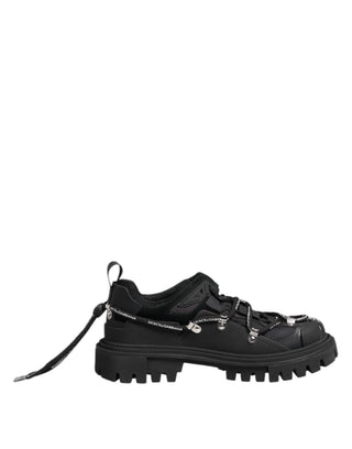 Zapatillas negras bajas con cordones para trekking
