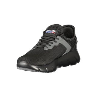 Black Polyester Men Sneaker