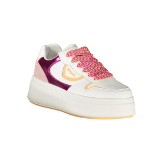 Weiße Polyurethan Damen Sneaker