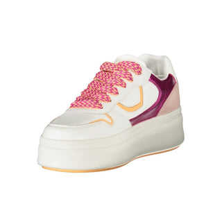 Weiße Polyurethan Damen Sneaker