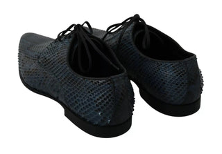 Zapatos de piel de pitón azul