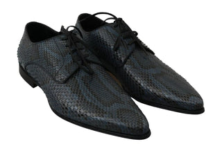 Zapatos de piel de pitón azul