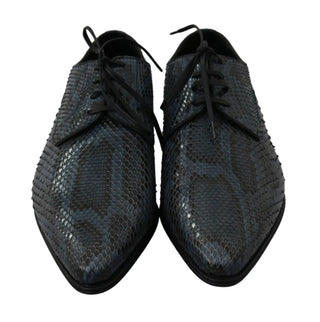 Zapatos de piel de pitón azul