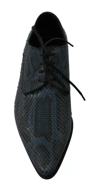 Zapatos de piel de pitón azul