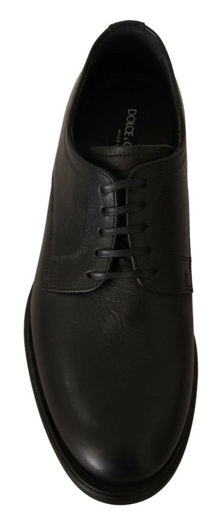 Schwarze Leder-Schnürschuhe für Herren (Derbys)