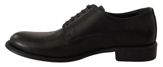 Schwarze Leder-Schnürschuhe für Herren (Derbys)