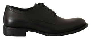 Schwarze Leder-Schnürschuhe für Herren (Derbys)