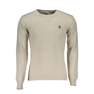 Beiger Wollpullover für Herren