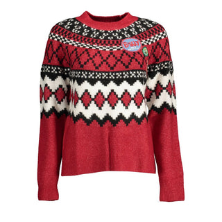 Roter Polyester-Damenpullover