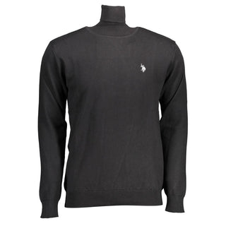 Schwarzer Baumwollpullover für Herren