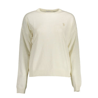 Weißer Damenpullover aus Stoff