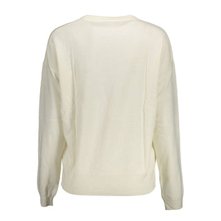 Weißer Damenpullover aus Stoff