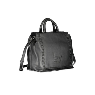Schwarze Damenhandtasche aus Polyurethan