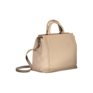 Bolso de mano para mujer de poliuretano beige