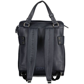 Mochila de poliuretano azul para mujer