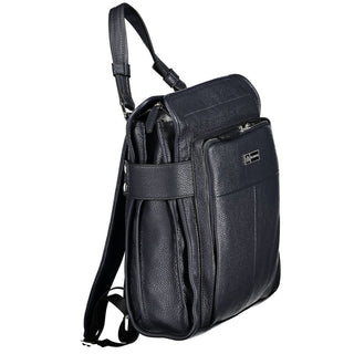 Mochila de poliuretano azul para mujer
