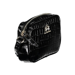 Black Polyurethane Women Shoulder Bag