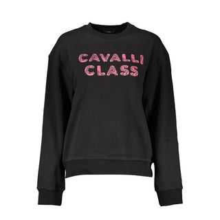 Schwarzer Baumwollpullover für Damen