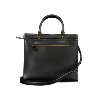 Schwarze Damenhandtasche aus Polyurethan