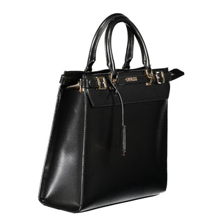 Schwarze Damenhandtasche aus Polyurethan