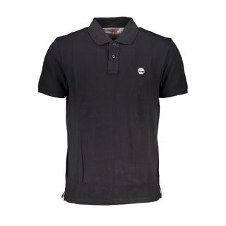 Black Cotton Men Polo Shirt