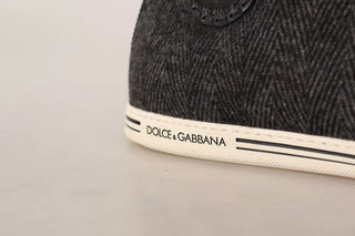 Graue legere High-Top-Sneaker aus Wolle und Baumwolle
