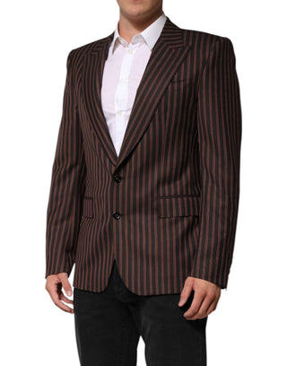 Dark Gray Stripe Single Breasted Blazer