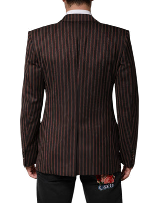 Dark Gray Stripe Single Breasted Blazer