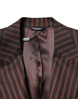 Dark Gray Stripe Single Breasted Blazer