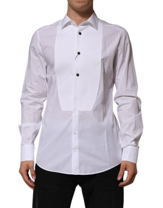 White Bib Cotton Poplin GOLD Men Formal Shirt