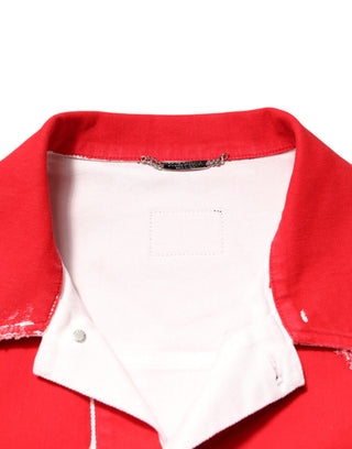 Rote ärmellose Weste mit Logo-Plakette