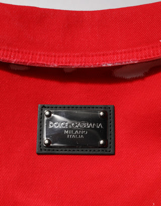 Rote ärmellose Weste mit Logo-Plakette