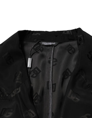 Abrigo chaqueta negra de poliéster con monograma de logo