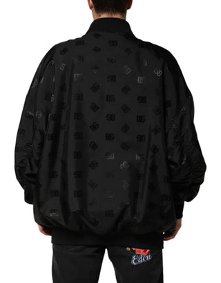 Schwarze Cargo-Windbreaker-Logo-Mania-Jacke