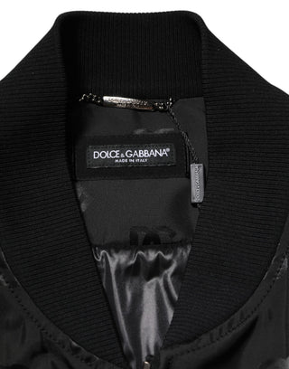 Schwarze Cargo-Windbreaker-Logo-Mania-Jacke