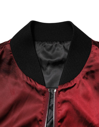 Maroon Nylon DG Crown Embroidery Jacket