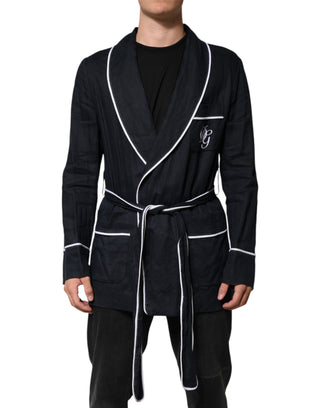 Chaqueta blazer bata azul oscuro con bordado DG