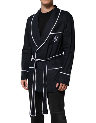 Chaqueta blazer bata azul oscuro con bordado DG